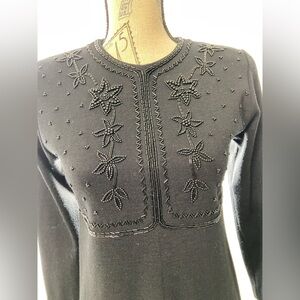 Liz Claiborne Black Embroidered Dress